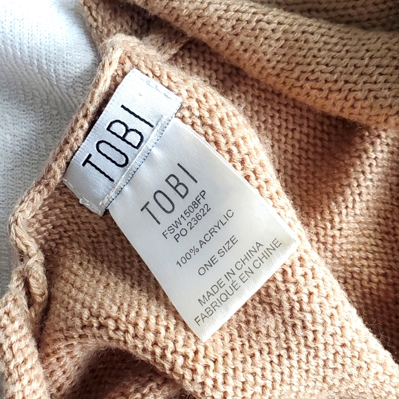 Tobi Brown and Black Fall Shawl/Poncho OS - Picture 3 of 3